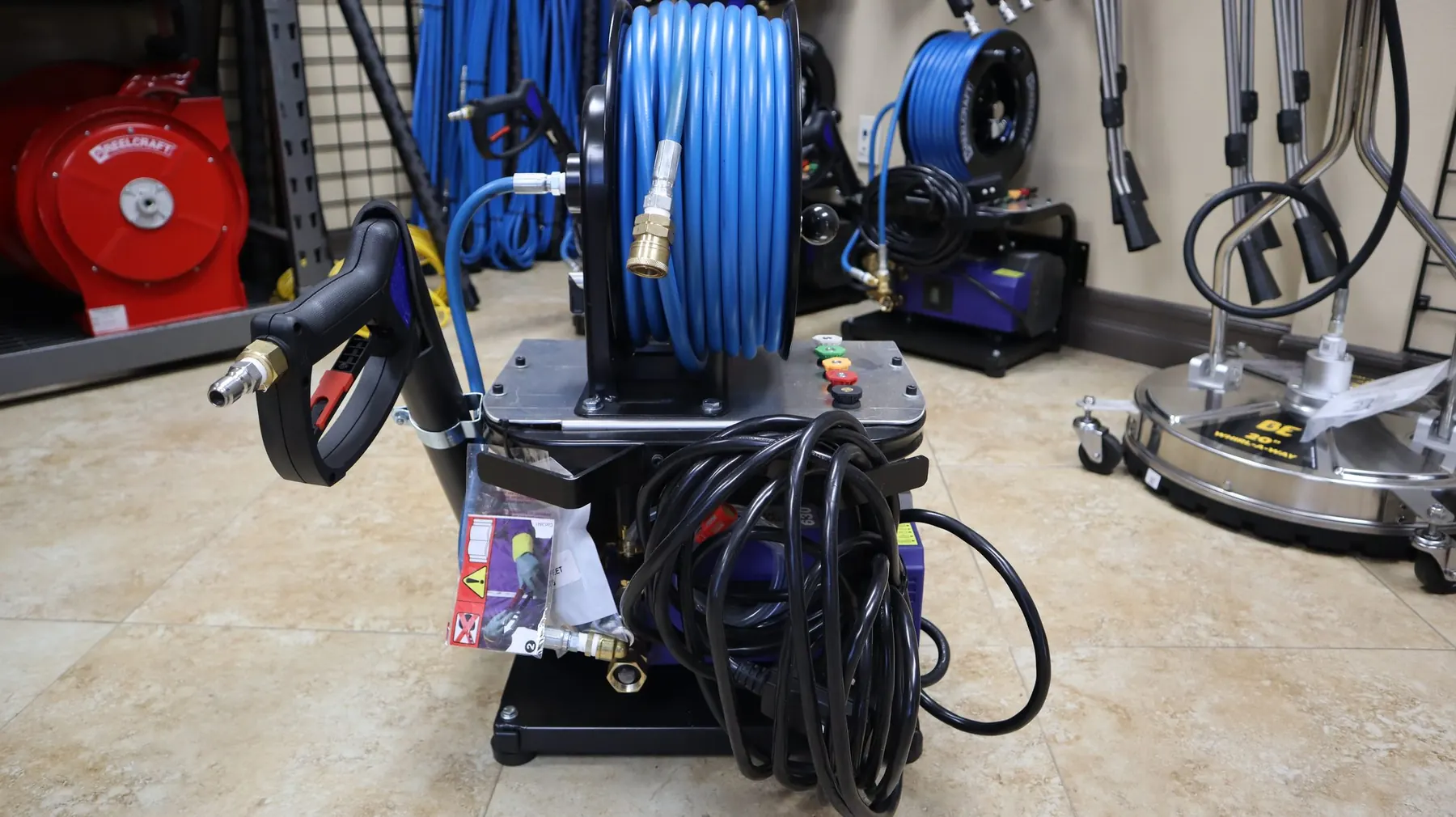 Electric Pressure Washer hose reel view