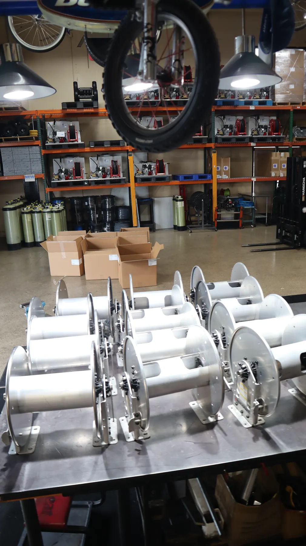 Reelcraft aluminum hose reels in the shop